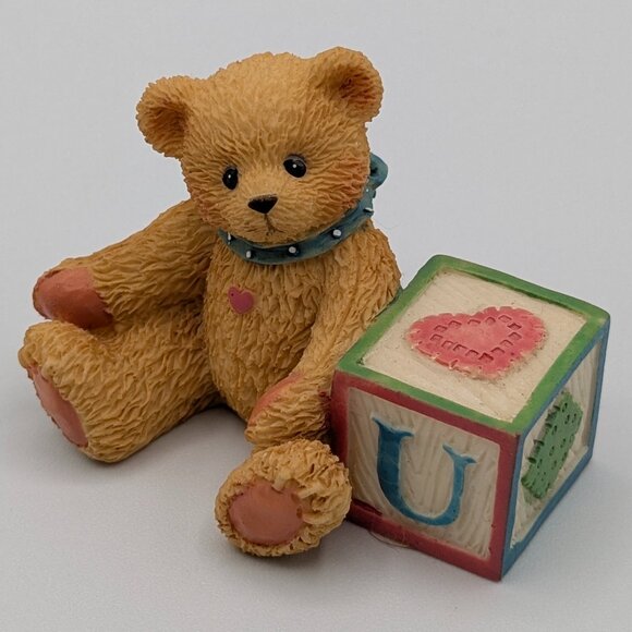 Cherished Teddies Bear with ABC "U" Block (158488U) 1995 - Picture 1 of 10